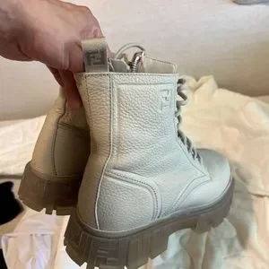 FENDI FORCE Beige leather ankle boots Beige Suede Fendi Force Light Ankle Boots | italist, ALWAYS  main image 4